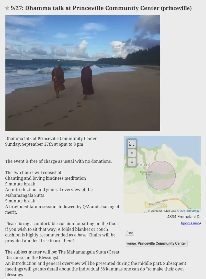 image from Dhamma Talk 3 in Kauai