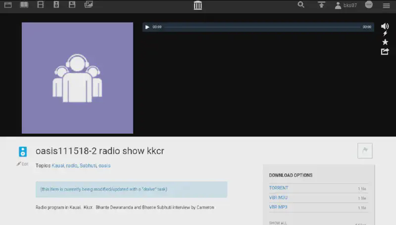 image from Oasis Radio Show Archive